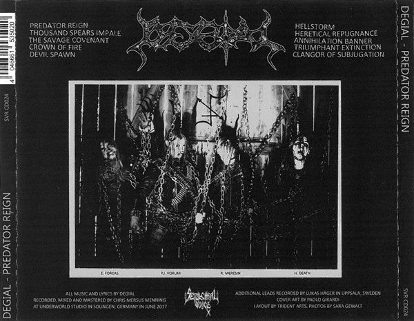 Degial : Predator Reign (CD, Album)