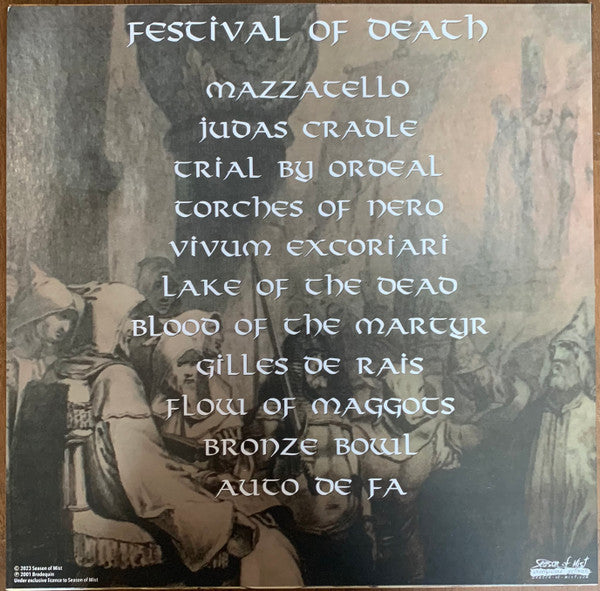 Brodequin : Festival Of Death (LP, Album, Ltd, RE)