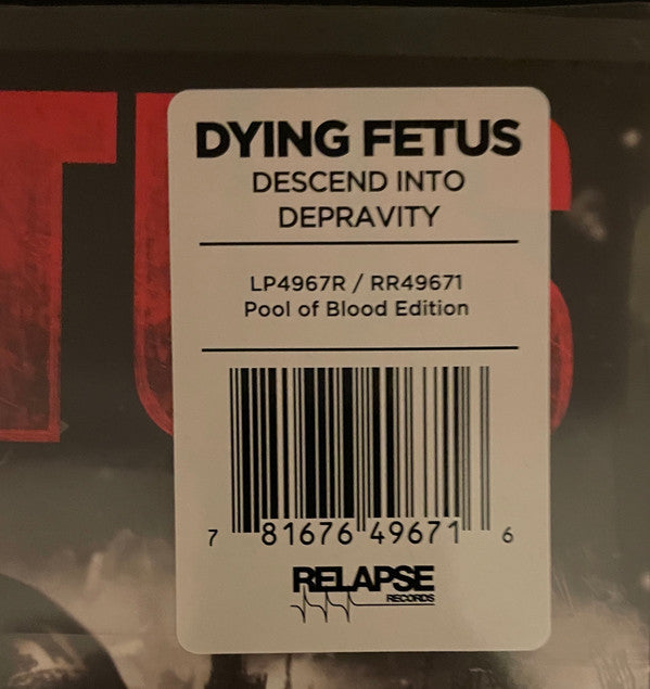 Dying Fetus : Descend Into Depravity (LP, Album, RE, Red)