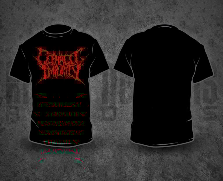 CEPHALIC IMPURITY - Red Logo on black T-Shirt T-Shirt