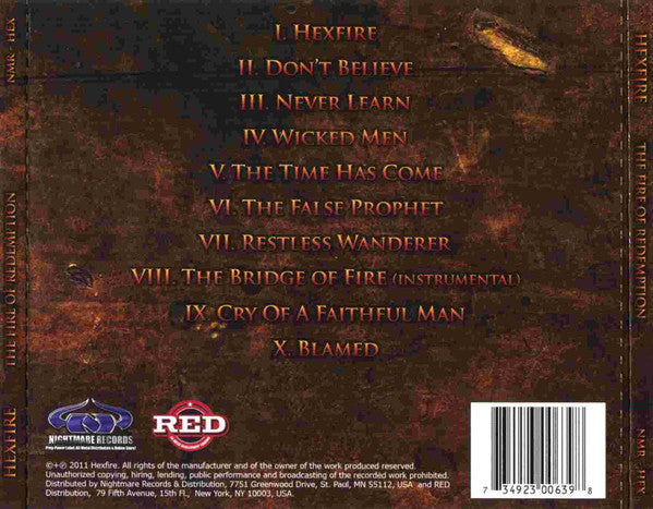 Hexfire (3) : The Fire Of Redemption (CD, Album)