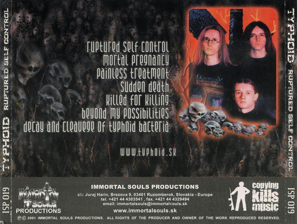 Typhoid (3) : Ruptured Self Control (CD, Album, RE)