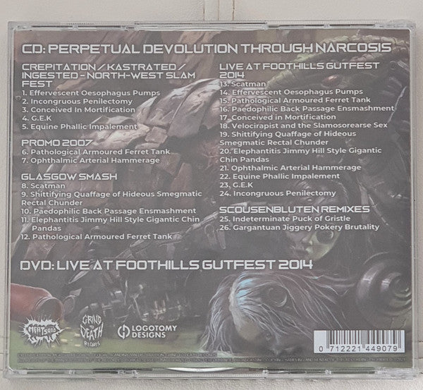 Crepitation : Perpetual Devolution Through Narcosis (CD, Album, Comp, Ltd, RM + DVD-V, Ltd)