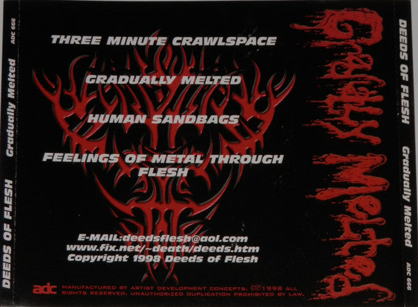 Deeds Of Flesh : Gradually Melted (CD, EP, RE)
