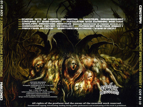 Cenotaph (3) : Putrescent Infectious Rabidity (CD, Album)