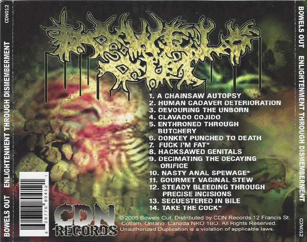 Bowels Out : Enlightenment Through Dismemberment (CD, Album)