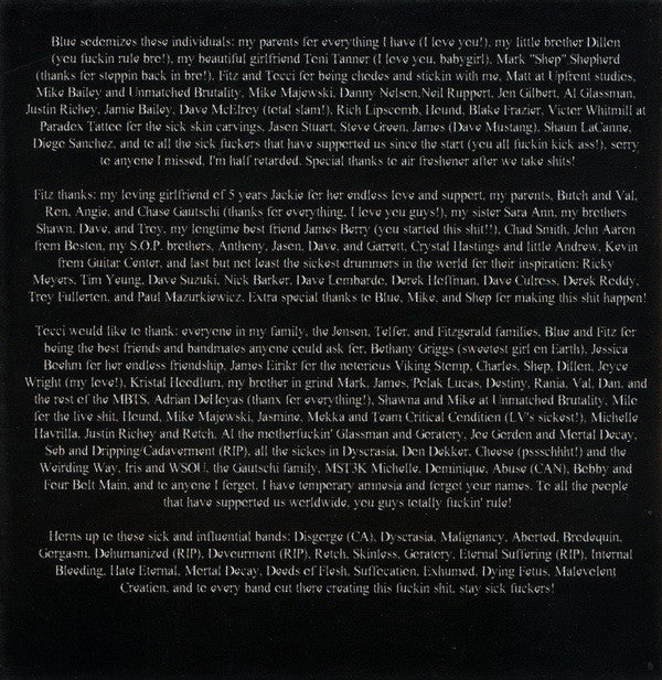 Guttural Secrete : Artistic Creation With Cranial Stumps (CD, EP, RP)