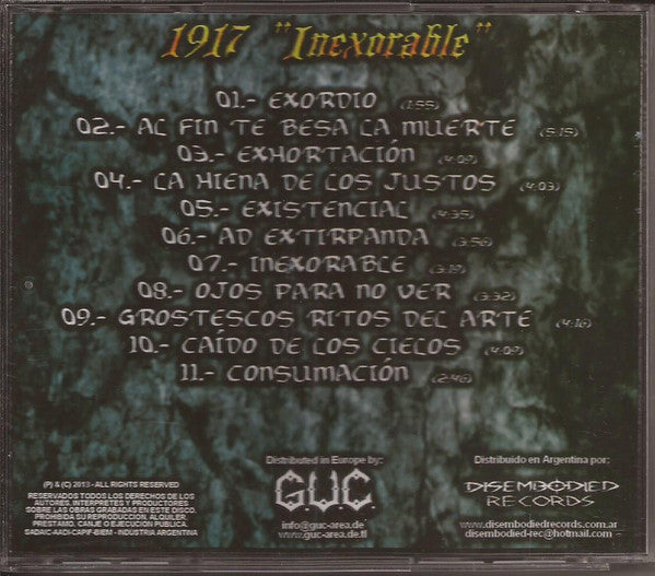 1917 : Inexorable (CD, Album)
