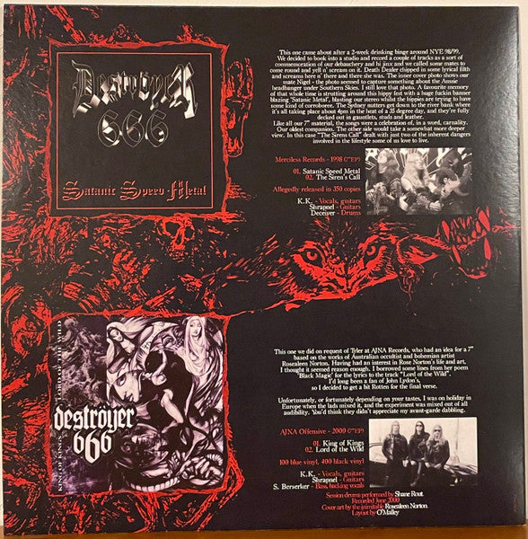 Deströyer 666 : To The Devil His Due (LP, Comp, Ltd, RE, Red)