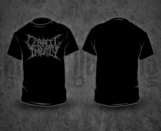 CEPHALIC IMPURITY - Grey Logo on black T-Shirt T-Shirt