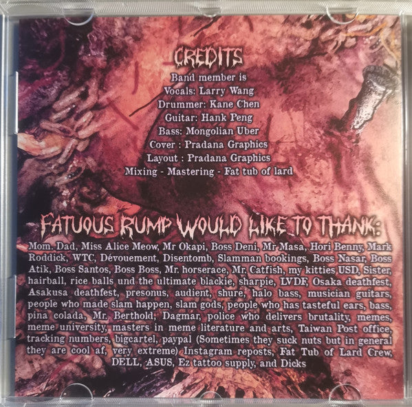 Fatuous Rump : The Water Was Coming Black First (CD, Album, O-c)
