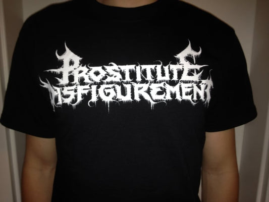 PROSTITUTE DISFIGUREMENT - White Logo T-Shirt