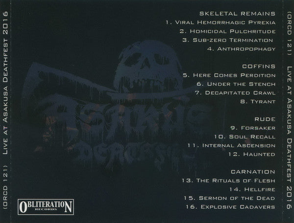 Skeletal Remains (3) / Coffins / Rude (14) / Carnation (3) : Live At Asakusa Deathfest 2016 (CD, Comp, Ltd)