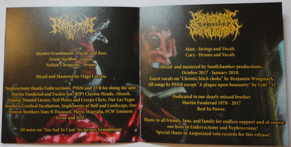 Embryectomy (2), Nephrectomy, Psychosomatic Self-Mutilation : Absolution Through Sacred Extrication (CD, Album)