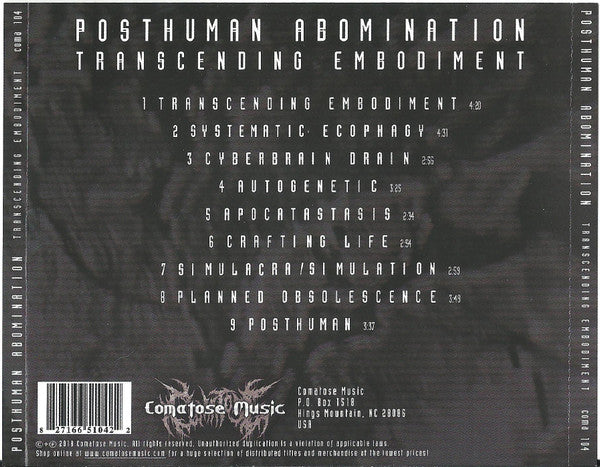 Posthuman Abomination : Transcending Embodiment (CD, Album)