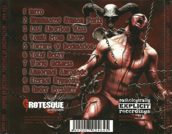 Human Rejection : Torture Of Decimation (CD, Album)