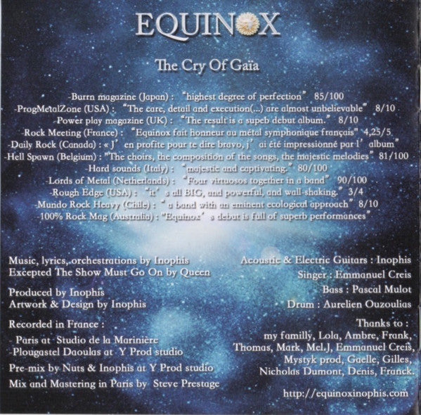 Equinox (37) : The Cry Of Gaïa (CD, Album)