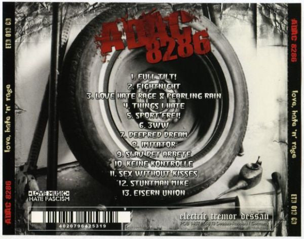 A.D.A.C. 8286 : Love, Hate 'N' Rage (CD, Album)