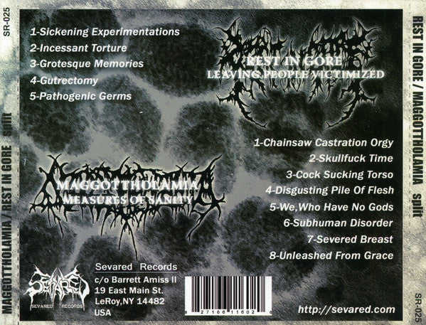 Rest In Gore / Maggottholamia : Leaving People Victimized / Measures Of Sanity (CD)