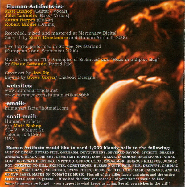 Human Artifacts : The Principles Of Sickness (CD, Album)