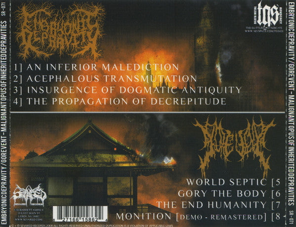 Embryonic Depravity / Gorevent : Malignant Opus Of Inherited Depravities (CD, EP)