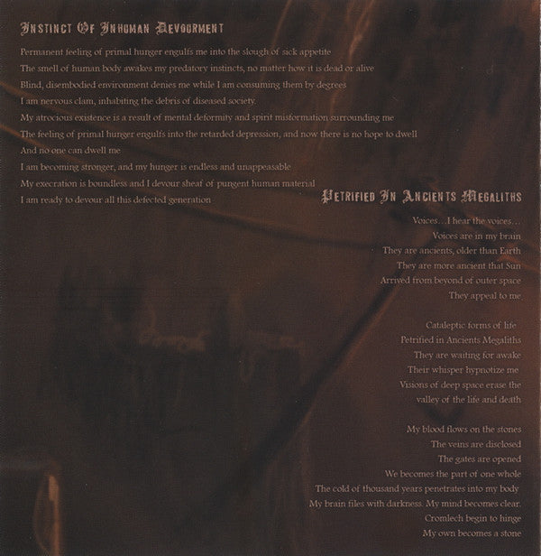 Ezophagothomia : Instinct Of Inhuman Devourment (CD, Album)