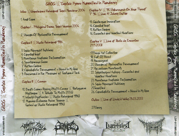 Grog (2) : Gastric Hymns Mummified In Purulency (CD, Comp)