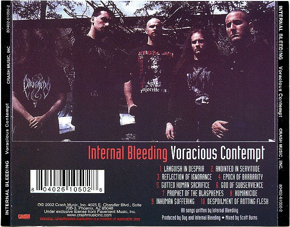 Internal Bleeding : Voracious Contempt (CD, Album, RE)