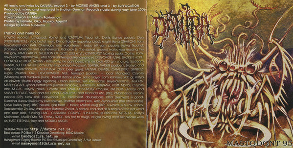 Datura (4) : Mastodont 95 (Gramazeka 69) (CD, MiniAlbum, Enh)