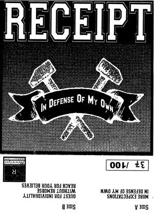 Receipt : In Defense Of My Own (7", Ltd, Cle)