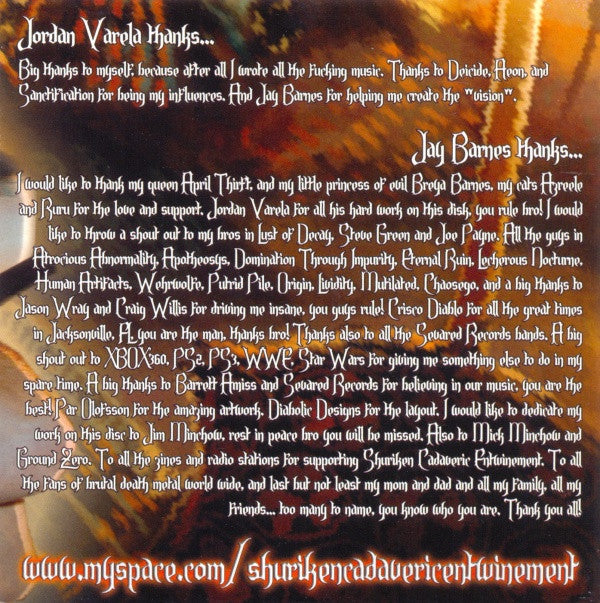 Shuriken Cadaveric Entwinement : As The Shroud Of Suffering Suffocates The Land (CD, Album)