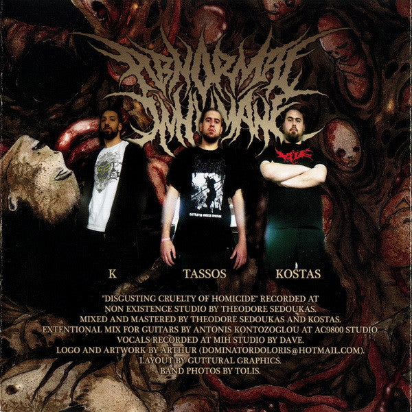Abnormal Inhumane : Disgusting Cruelty Of Homicide (CD, Album)