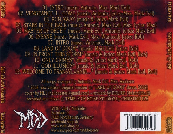 Planar Evil : Mankind Way Of Life (CD, Album)