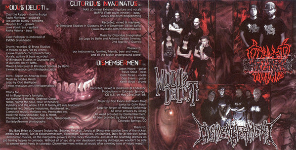 Modus Delicti / Clitoridus Invaginatus / Dismemberment (2) : Modus Delicti / Clitoridus Invaginatus / Dismemberment (CD)