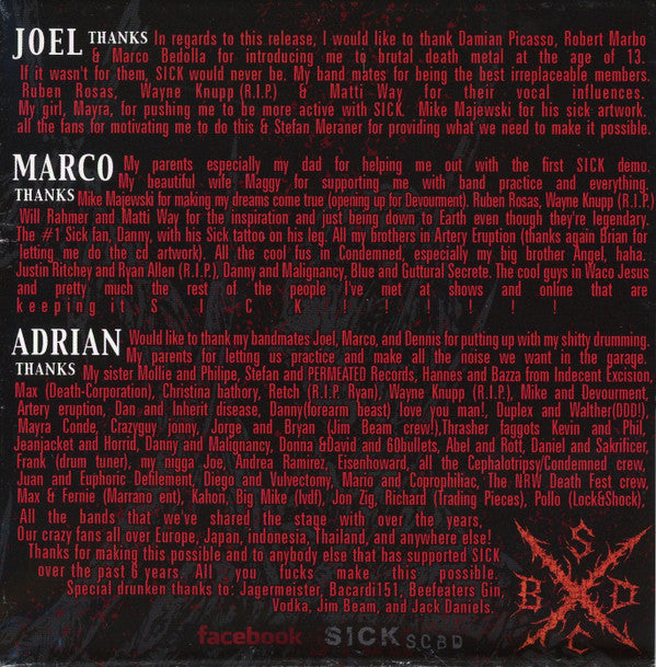 Sick (16) : Cannibalistic Torment (CD, Album)