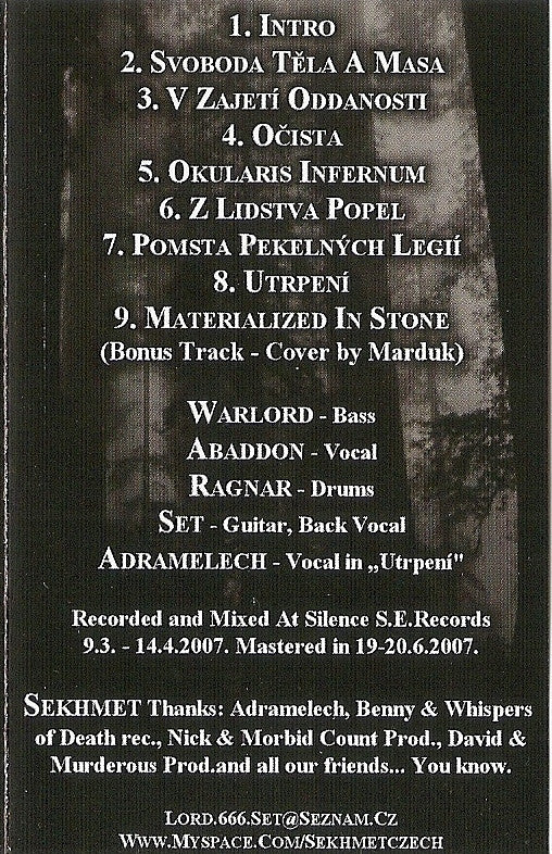 Sekhmet : Okularis Infernum (Cass, Album, Ltd, Num)