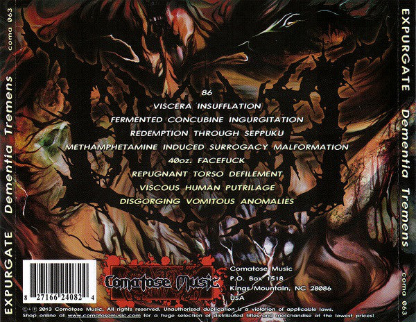 Expurgate : Dementia Tremens (CD, Album)