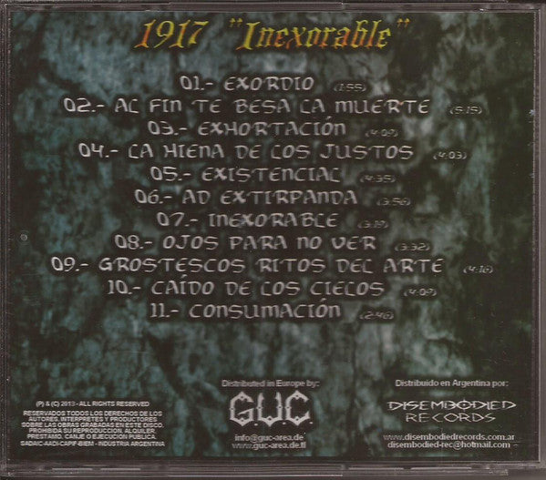 1917 : Inexorable  (CD, Album)