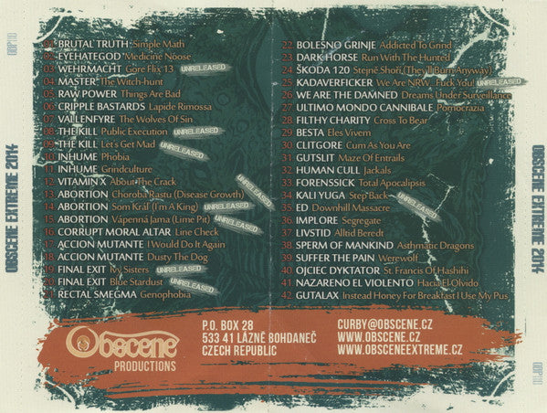 Various : Obscene Extreme 2014 (CD, Comp)