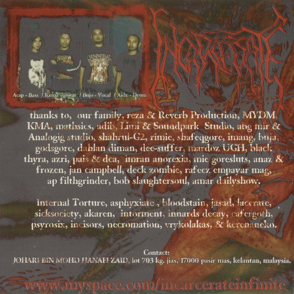 Incarcerate / Internal Torture : Butchered Feastings Of Morbid Intentions (CD)