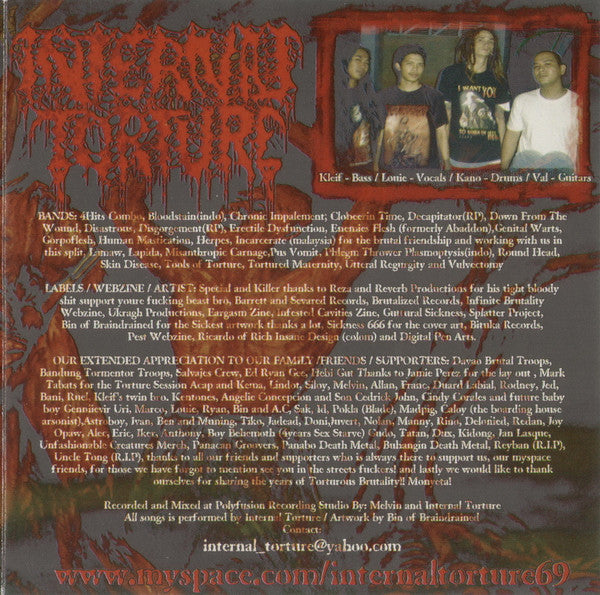 Incarcerate / Internal Torture : Butchered Feastings Of Morbid Intentions (CD)