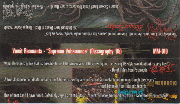 Vomit Remnants : Supreme Vehemence (Discography '05) (CD, Comp, Enh, RM)