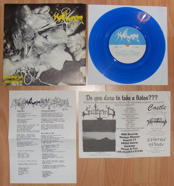 Necrobiosis / Intense Agonizing : Necrobiosis / Intense Agonizing (7", Blu)
