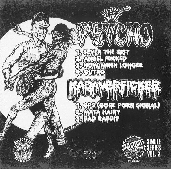Psycho (10) / Kadaverficker : Psycho / Kadaverficker (7", EP, Single, Num)