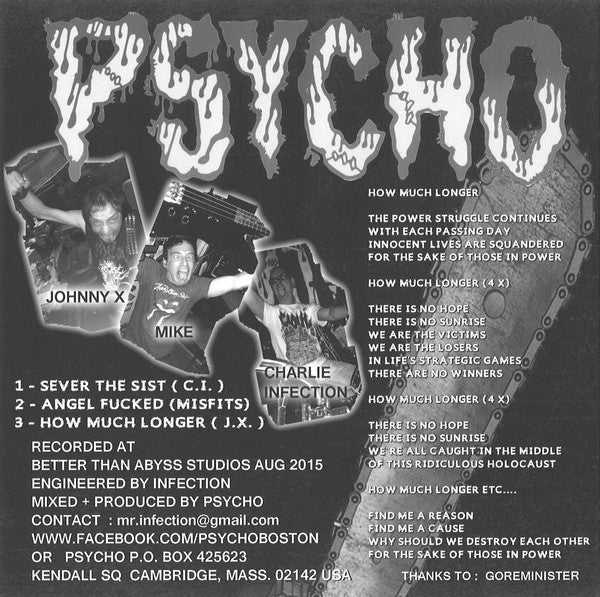 Psycho (10) / Kadaverficker : Psycho / Kadaverficker (7", EP, Single, Num)