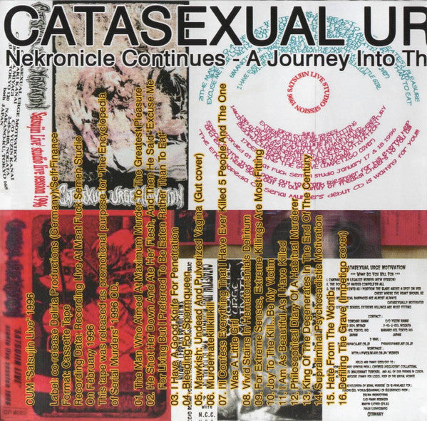 Catasexual Urge Motivation : Nekronicle Continues - A Journey Into The Morbid Mind Of Serial Murderers Vol. 2 (CD, Comp, RM)