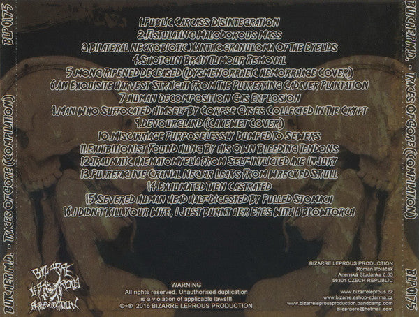 Butcher M.D. : Traces Of Gore (Compilation) (CD, Comp)